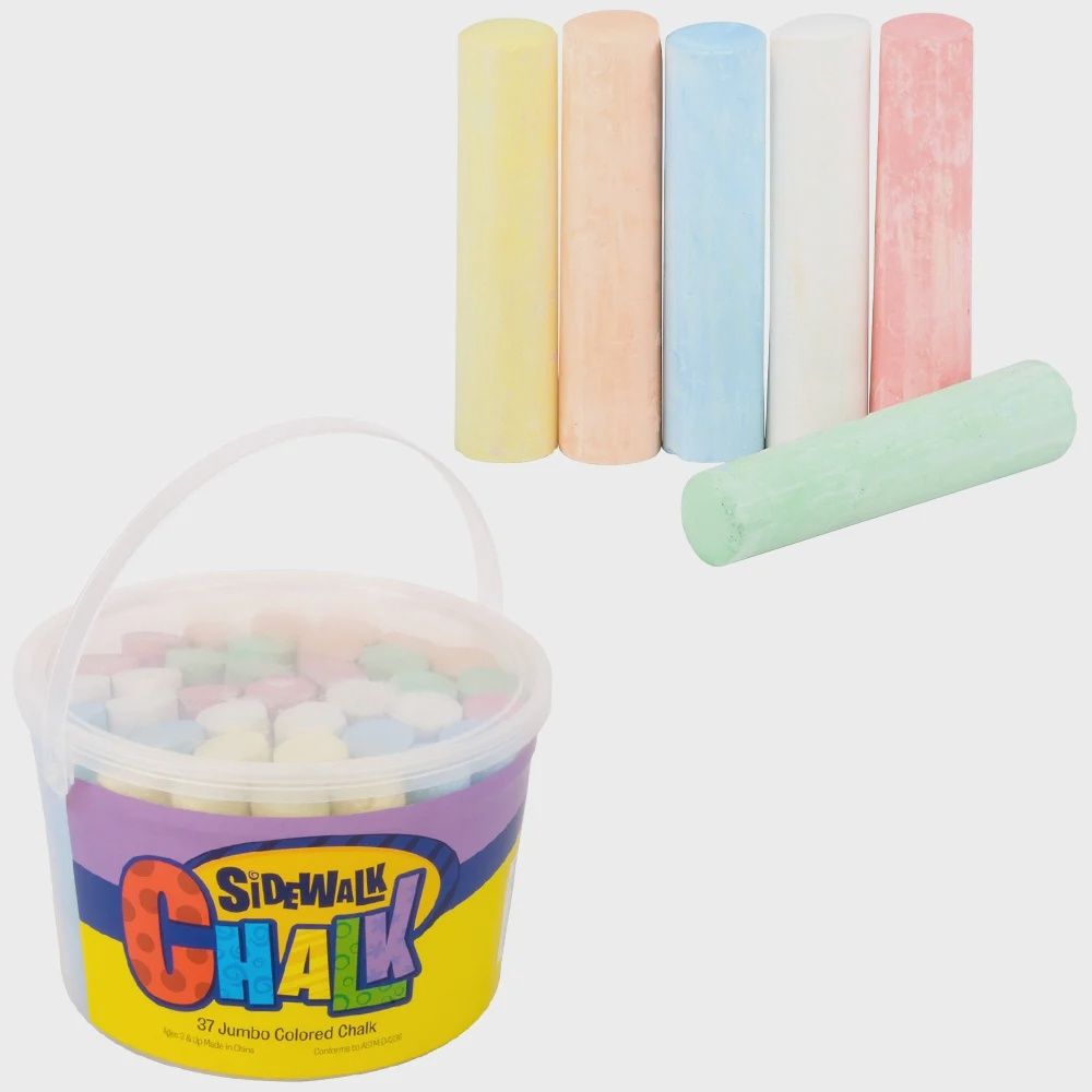 Jumbo Chalk In A Bucket 36 PC
