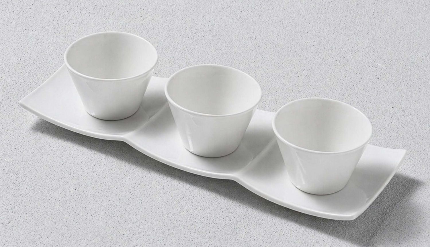3 BOWL DIP HOLDER-WHITE