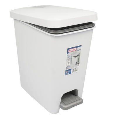 Sterilite 10.2 L Rectangular Step-on Wastebasket- White