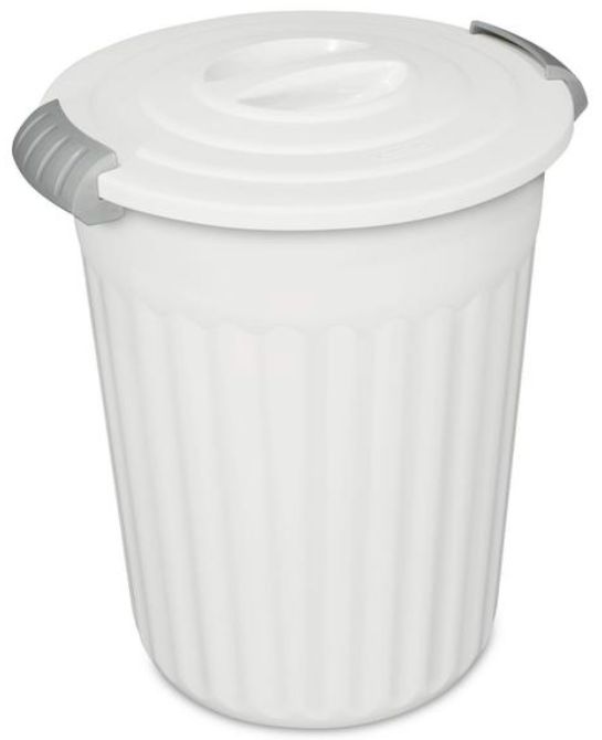 TRASHCAN WITH COVER 6 GAL -LATCHTOP- WHITE