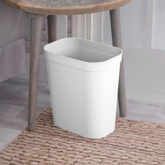 WASTEBASKET-2.5 gal- VANITY- OPEN TOP – WHITE