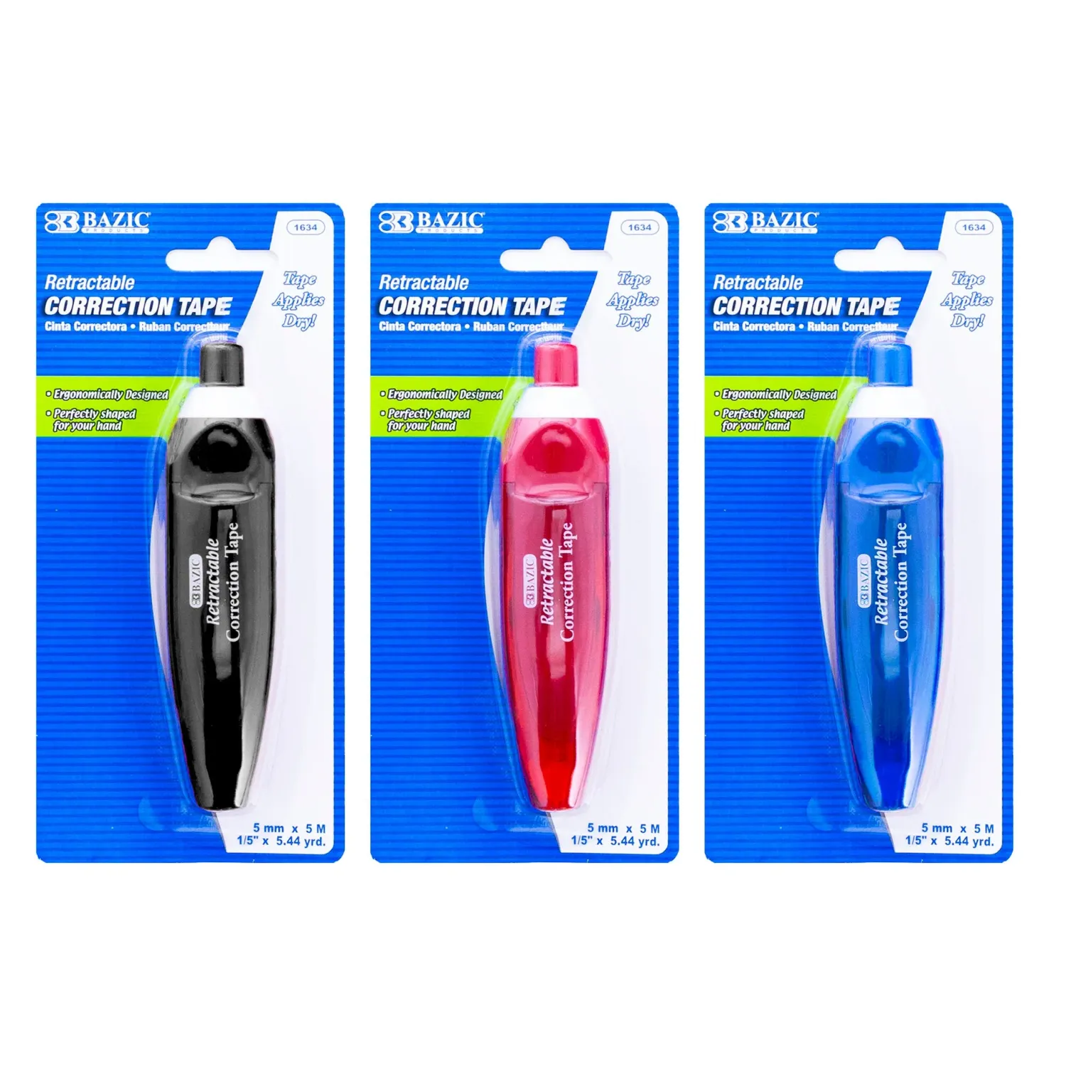 Retractable Correction Tape, 5mm x 196 in