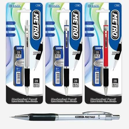 Metro 0.7 mm Mechanical Pencil, 2B Ceramic Lead, Refillable