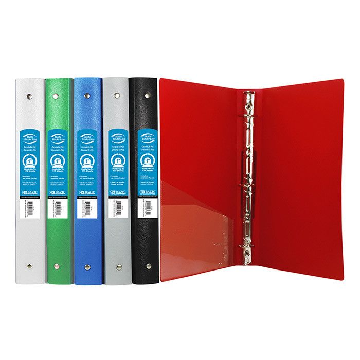 1" Classic Color Poly 3-Ring Binder, 1 Pocket