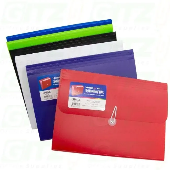 7-Pocket Poly Expanding File, A4/Letter Size