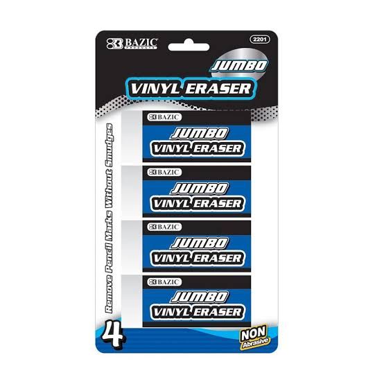 4 Jumbo Block Erasers, Latex-Free, PVC-Free