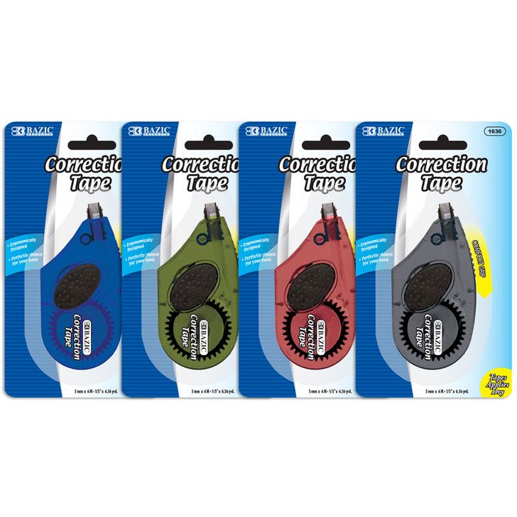 Correction Tape w/ Grip, 5mm x 236 in, Dry White