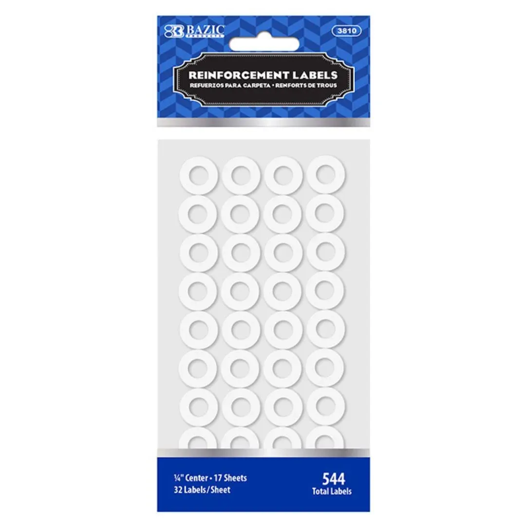 White Round Reinforcement Label (544/Pack)
