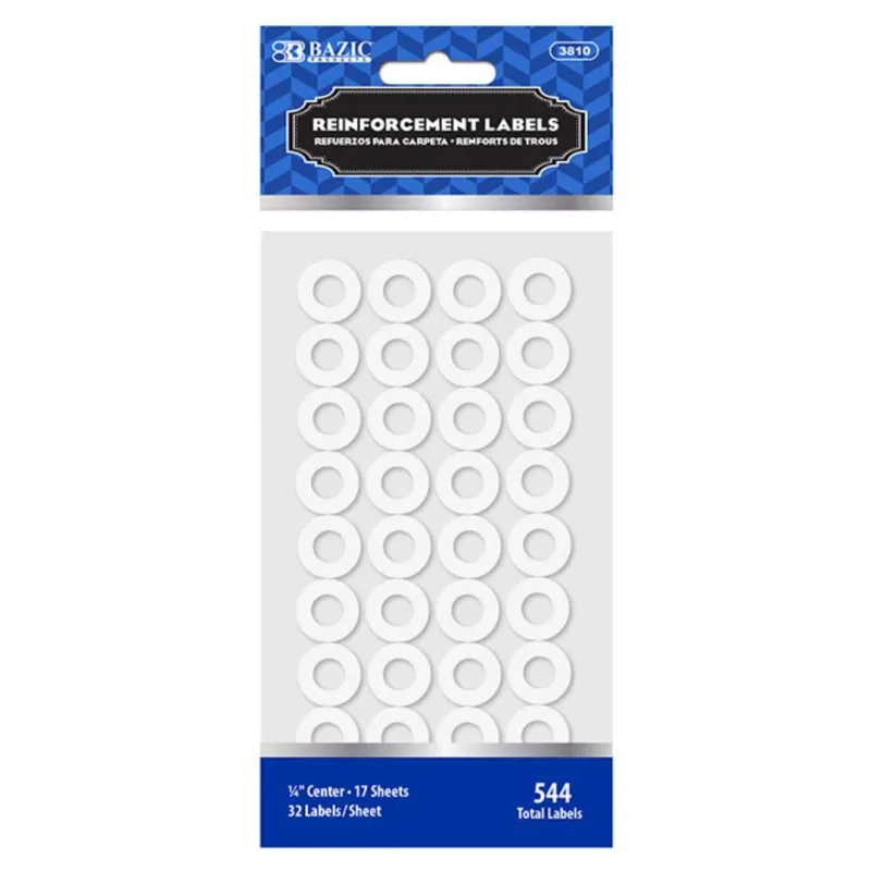 White Round Reinforcement Label (544/Pack)