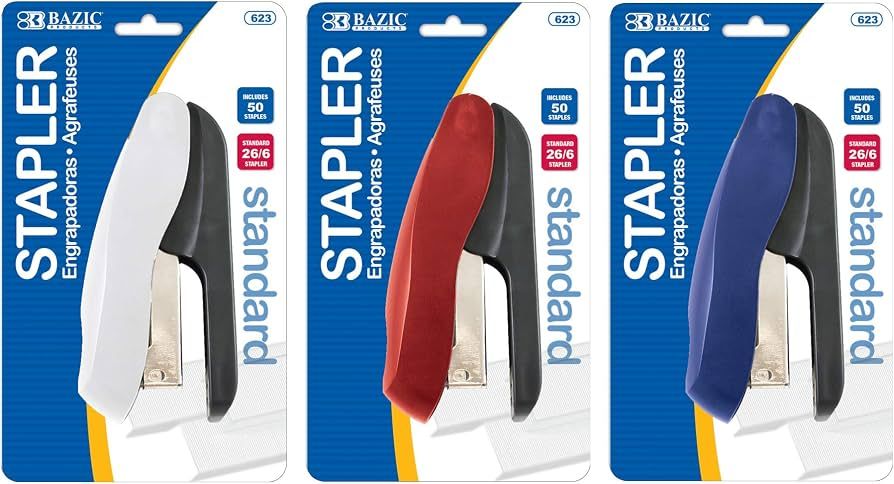 Two-Tone Desktop Stapler, 26/6, with 50 Staples