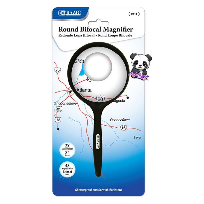 3 in Round 2x Handheld Magnifier with 4x Bifocal Inset