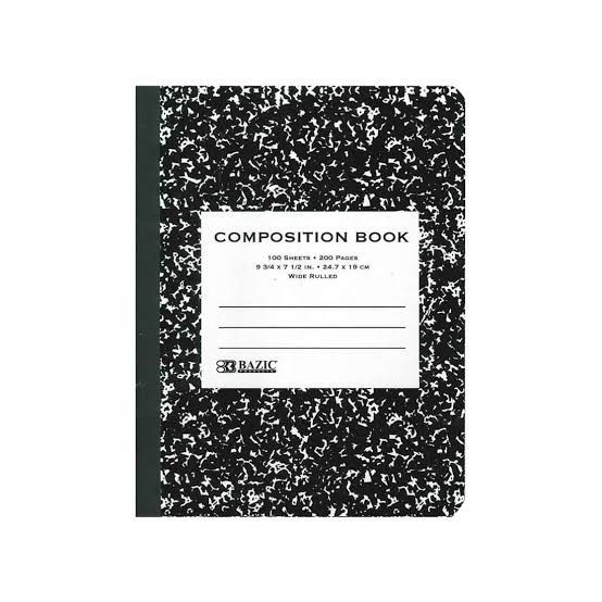 W/R 100 Ct. Black Marble Composition Book