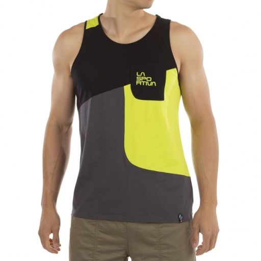 La Sportiva Men&#39;s Dude Tank, Colour: carbon/lime punch, Size: M
