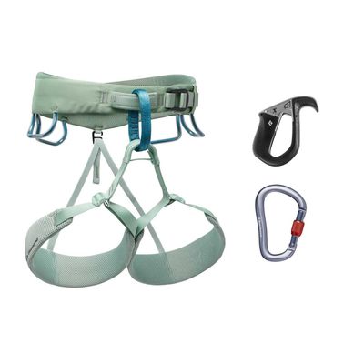 Black Diamond Women&#39;s Momentum Harness - Pilot Package - Complete Rock Climbing Package