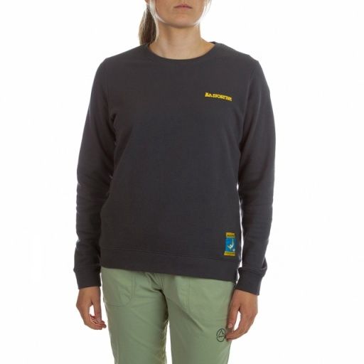La Sportiva Women's Climbing on the Moon Sweatshirt, Colour: carbon/giallo, Season: spring 25, Size: S