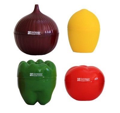 Vegetable Food Savers - Set of 4 - Onion, Lemon, Tomato, Bell Pepper