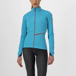 Castelli GO Womens Jacket, Color: Sky Blue/Fiery Red, Size: Sm