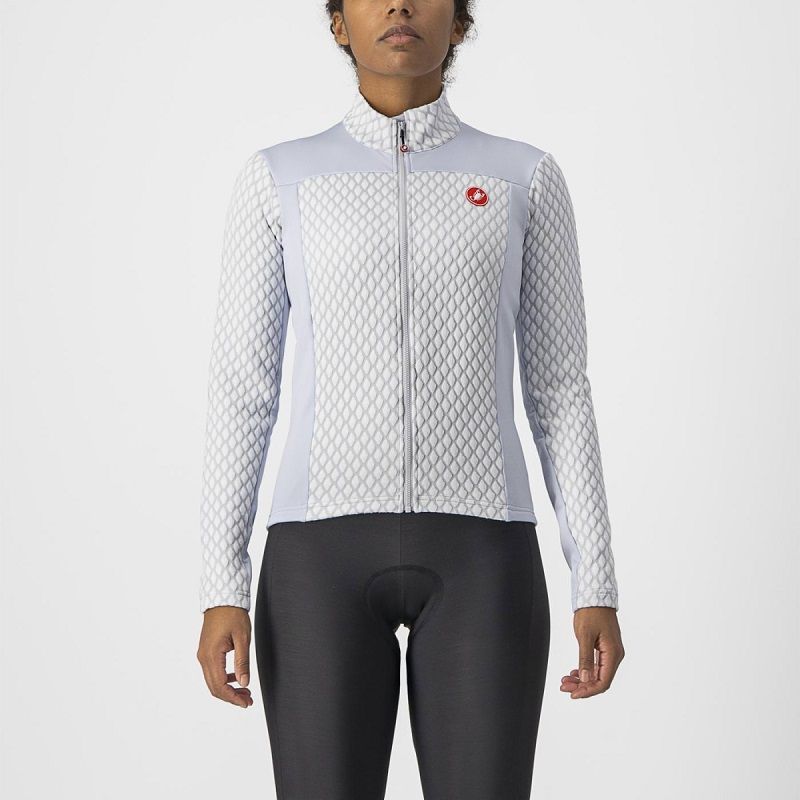 Castelli Sfida 2 Jersey FZ, Color: Silver Grey/White, Size: Lrg