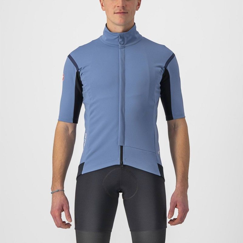Castelli Gabba ROS 2 Jersey/Jacket, Color: Steel Blue/Saville Blue, Size: XL