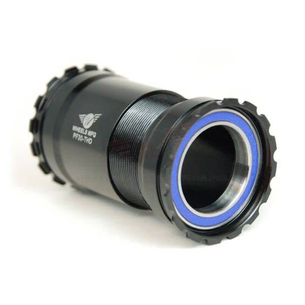 Wheel Manufacturing PF30 Threaded Bottom Bracket  Bottom Bracket Width: 61 to 79mm Shell I.D: 46mm for 30mm spindle ABEC3 Black (PF30-THD-BB)