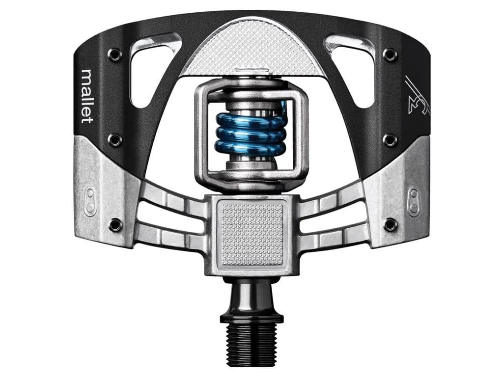 Crank Brothers Mallet 3 Pedal Raw &amp; Black / Light Blue Spring