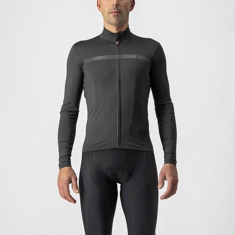 Castelli Pro Thermal Mid L.S. Jersey, Color: Dark Grey, Size: Med