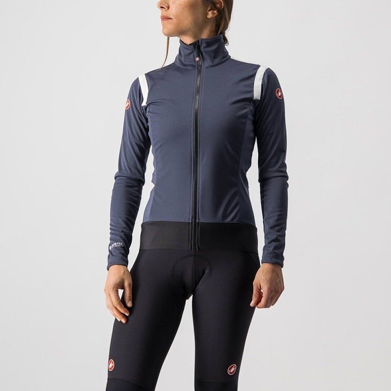 Castelli Alpha RoS 2 Womans Light Jacket, Color: Dark Steel Blue/Soft Pink, Size: Sm