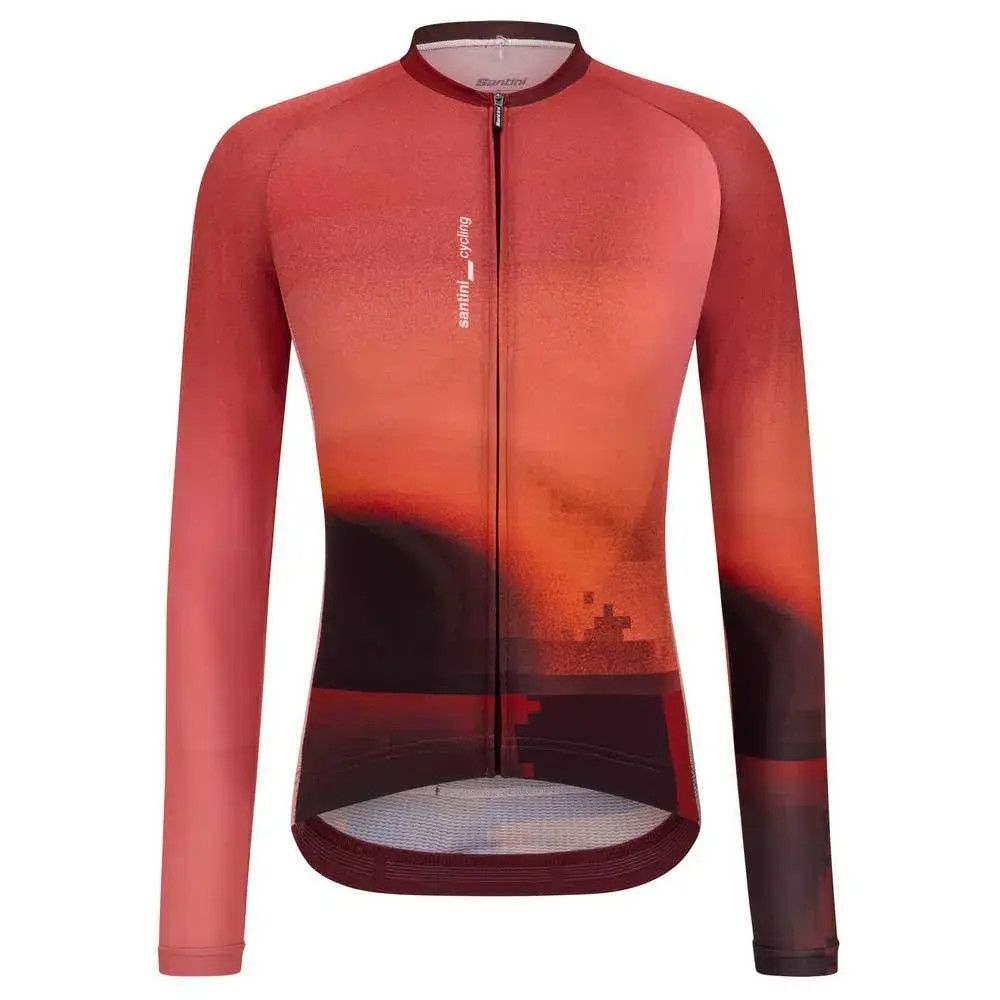 Santini Luce Unisex Long Sleeve Jersey, Color: Wine, Size: Sm