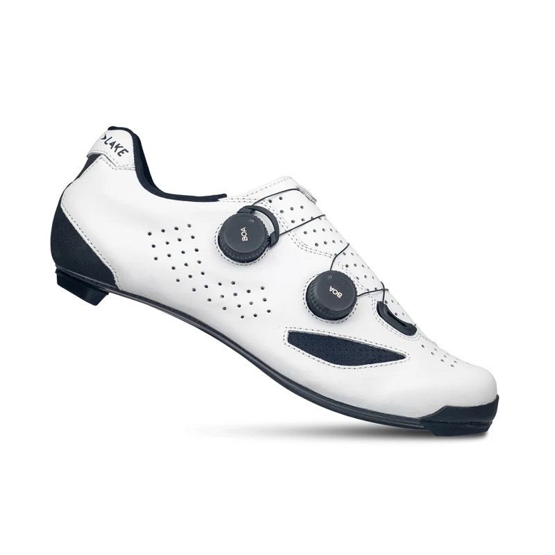 Lake CX239 Road Shoe, Size: 43, Color: White/Black