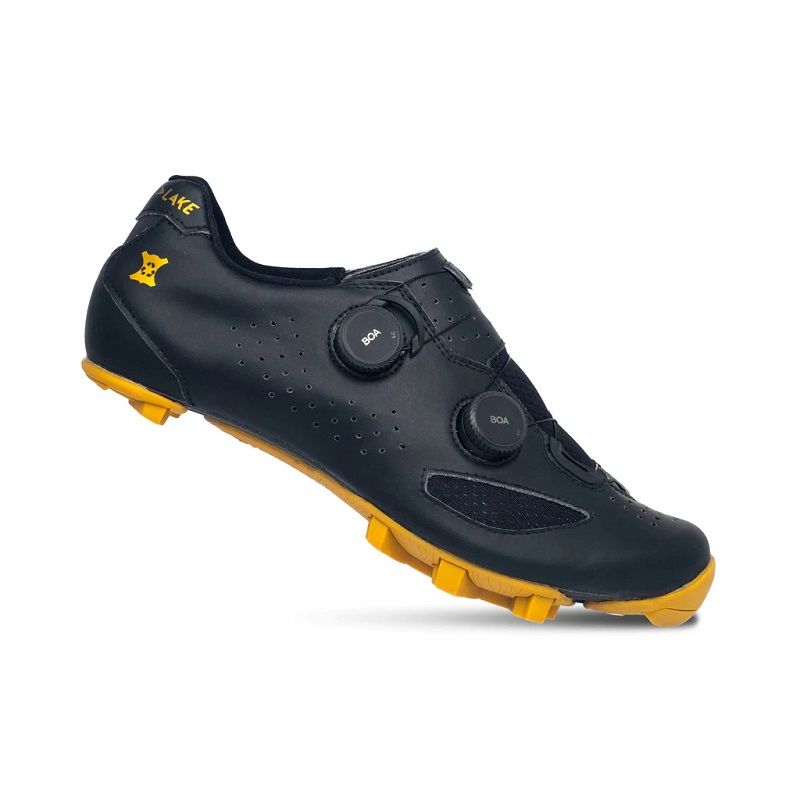Lake MX230-X Gravel Shoe, Color: Black/Gold, Size: 40
