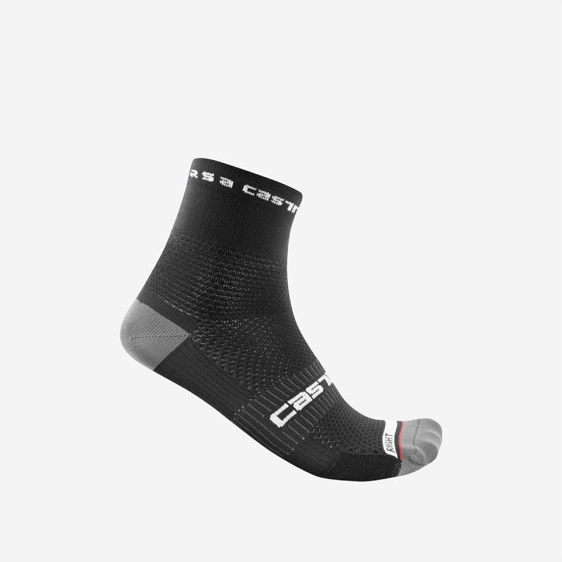 Castelli Rosso Corsa Pro 9 Sock, Color: Black, Size: L/XL