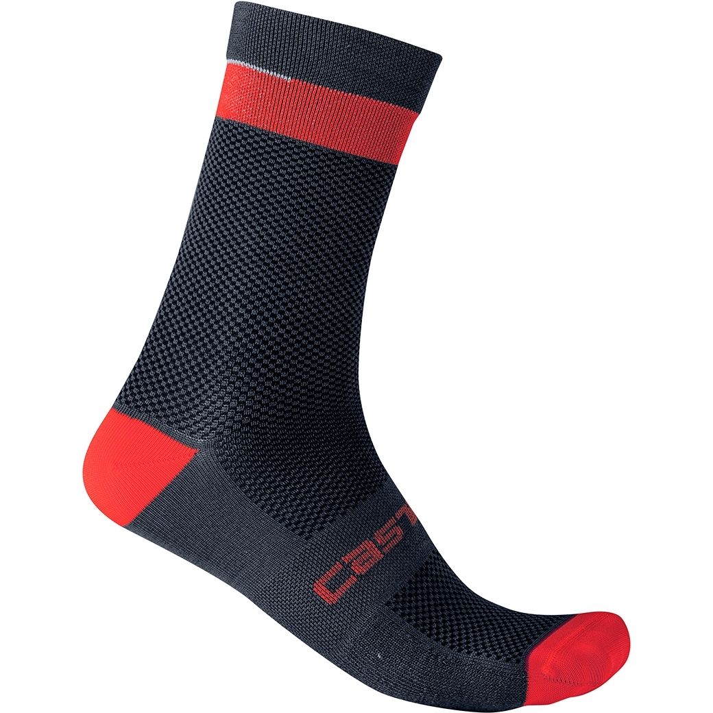 Castelli  Alpha 18 Sock, Color: Blue/Red, Size: S/M