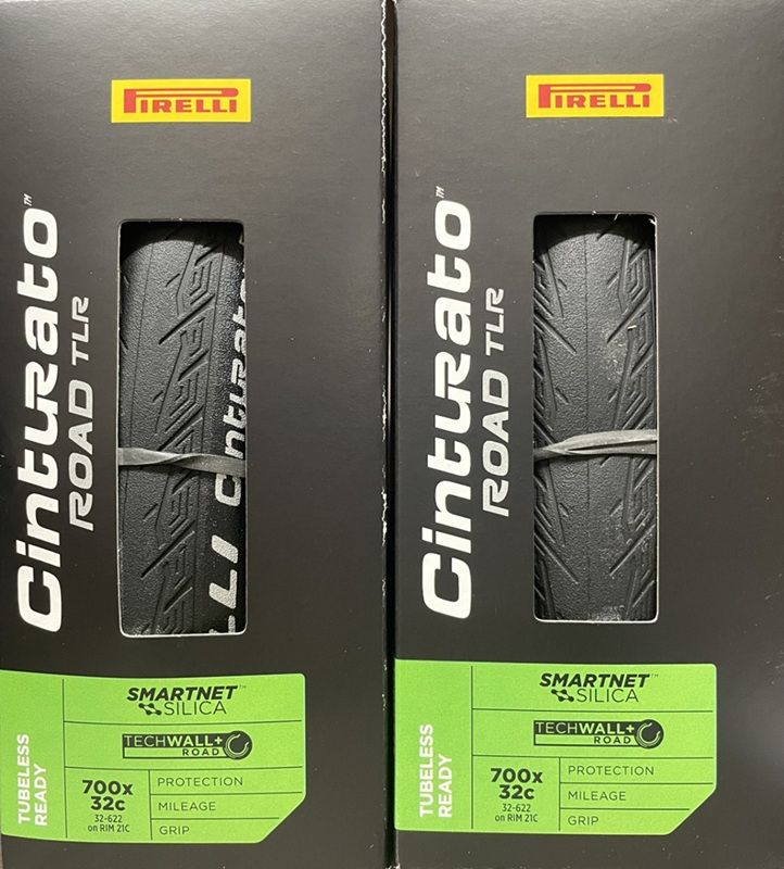 Pirelli Cinturato Road TLR PAIR, Color: Black, Size: 700x32c