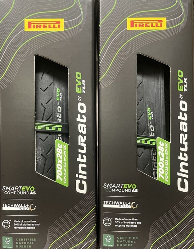 Pirelli Cinturato EVO TLR Tire PAIR, Color: Black, Size: 700x28c