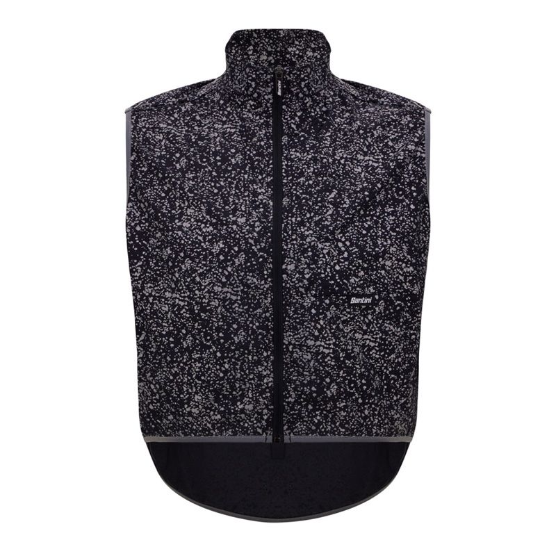 Santini High Vis Wind Vest, Color: Black, Size: Med