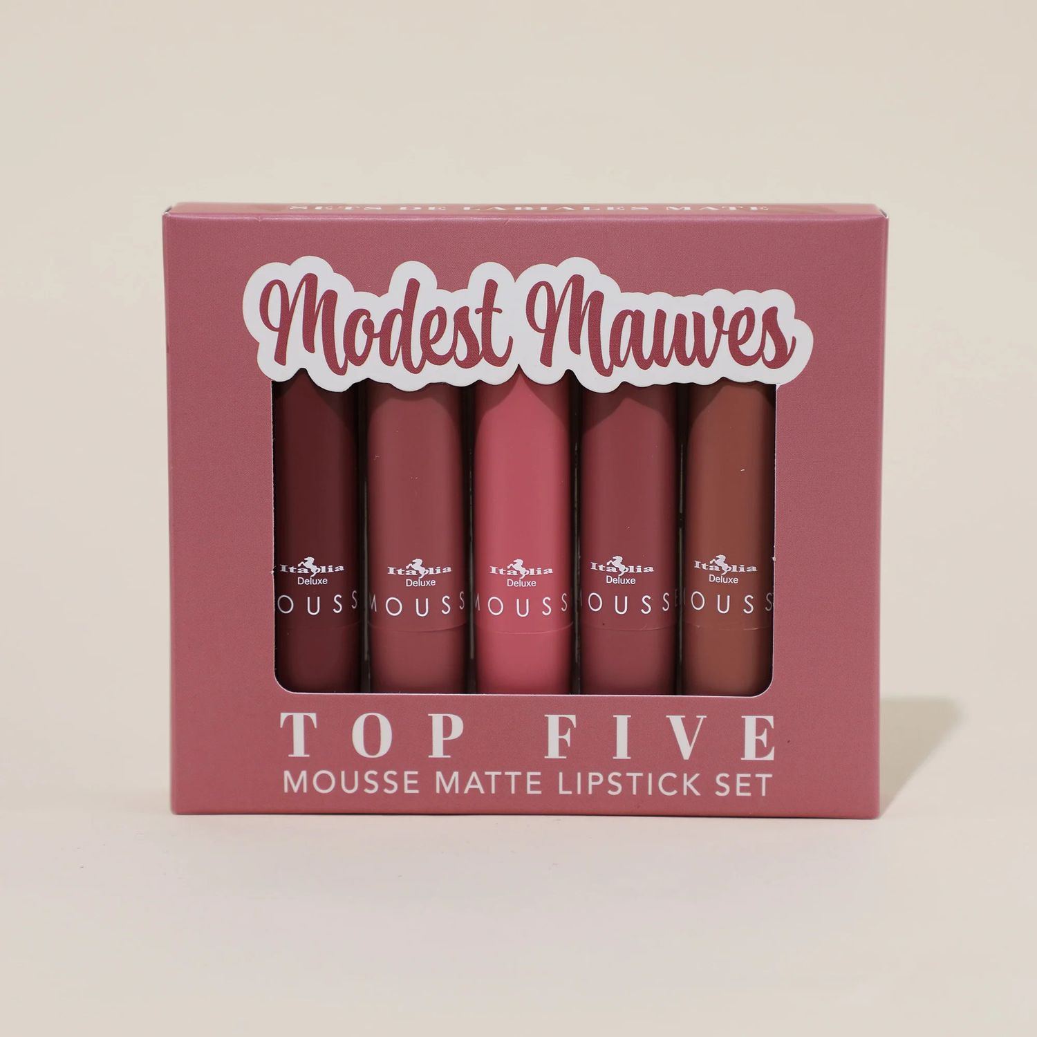 Top Five Mousse Matte Lipstick Set - Modest Mauves 191-5 Italia