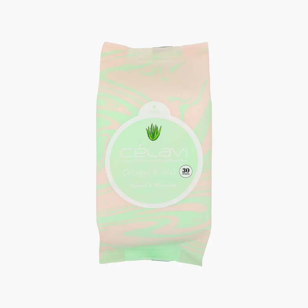 Cleansing Tissue  collagen aloe Celavi 6pc