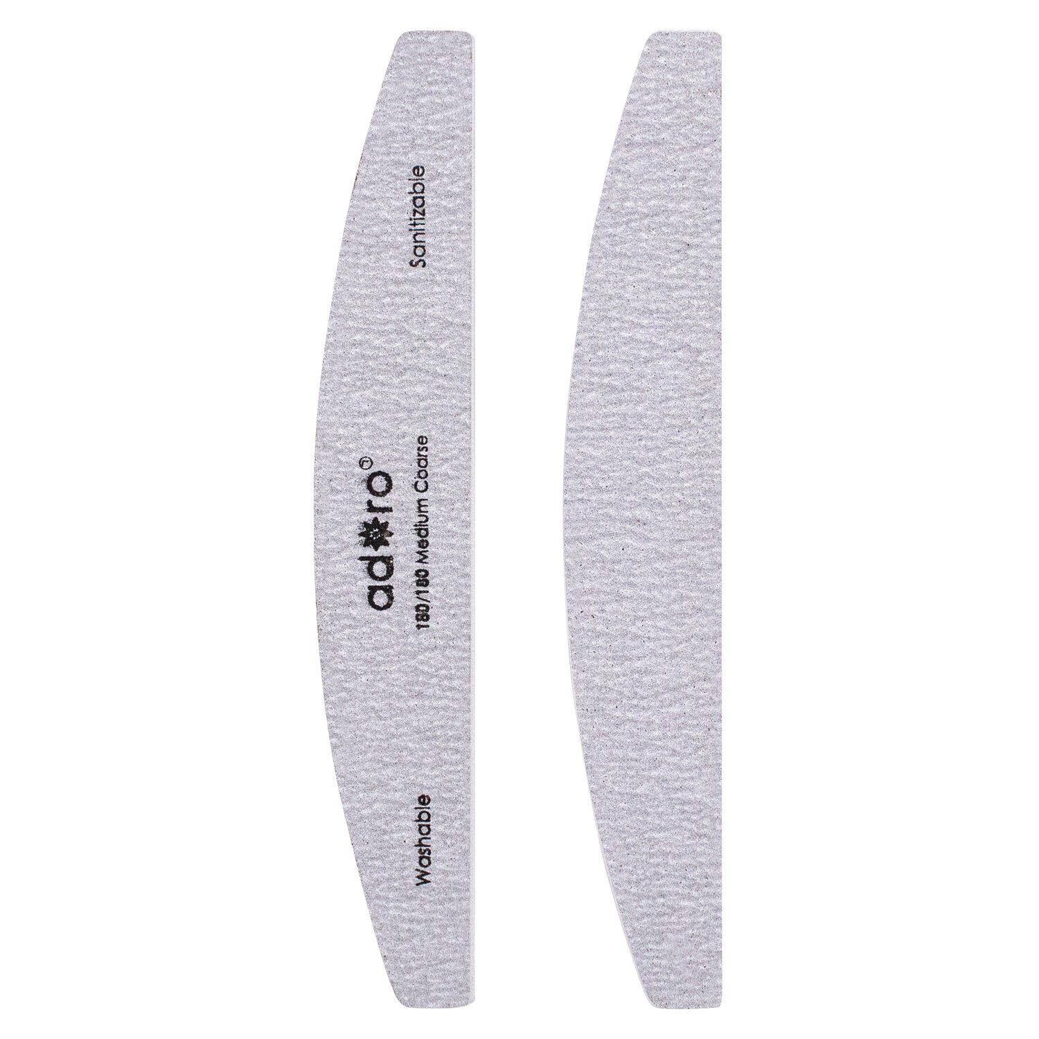 Half moon nail file zebra grit  150/150 ADORO 50pc