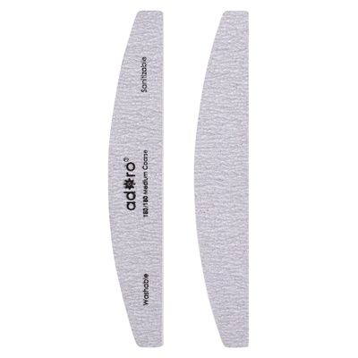 Half moon nail file zebra grit  150/150 ADORO 50pc