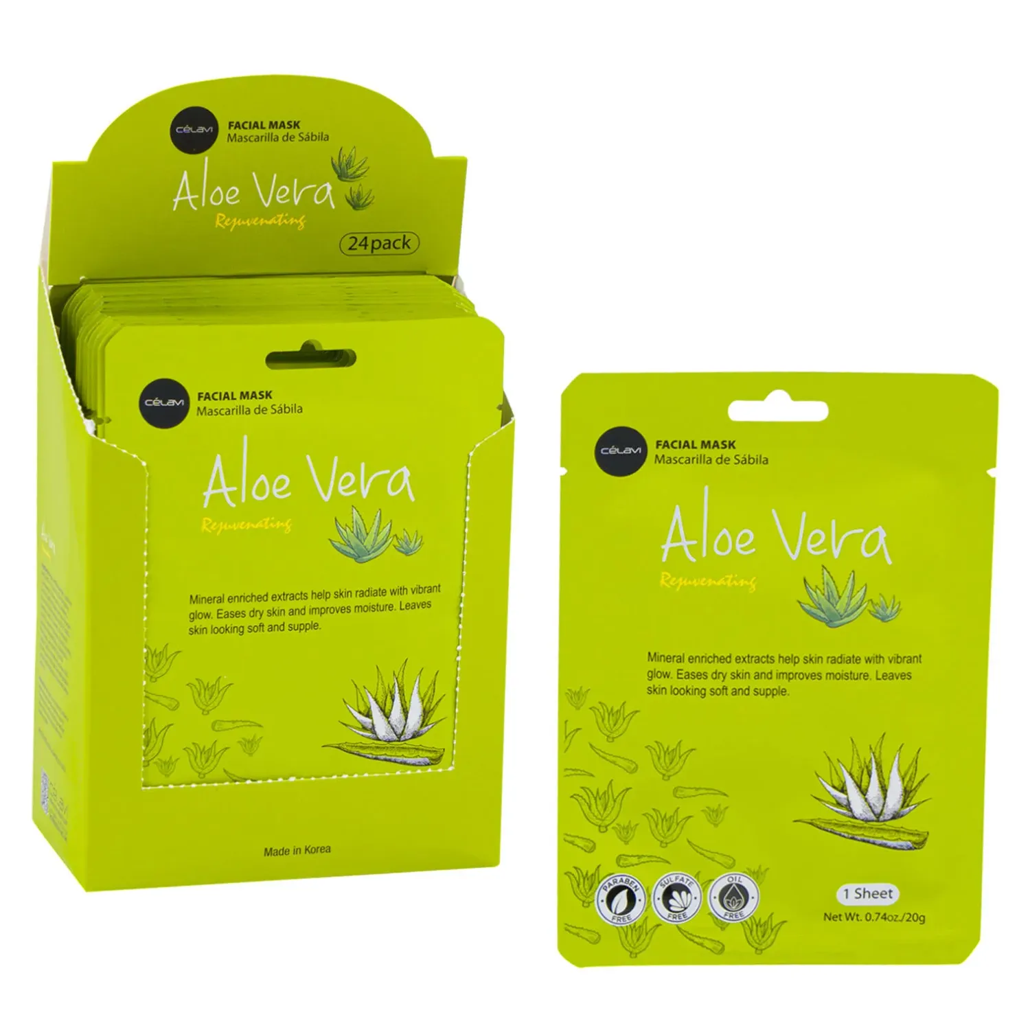 Facial Mask Aloe Vera celavi 2dz