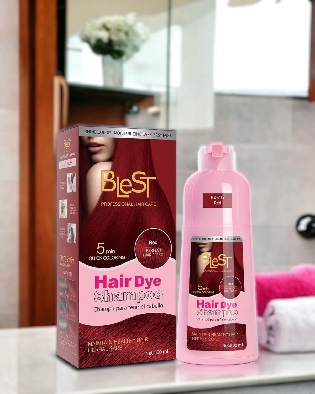 Hair Dye Shampoo HD-773  BLEST-1pc