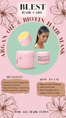 ARGAN OIL &amp; BIOTIN HAIR MASK BH701. -1pc Blest