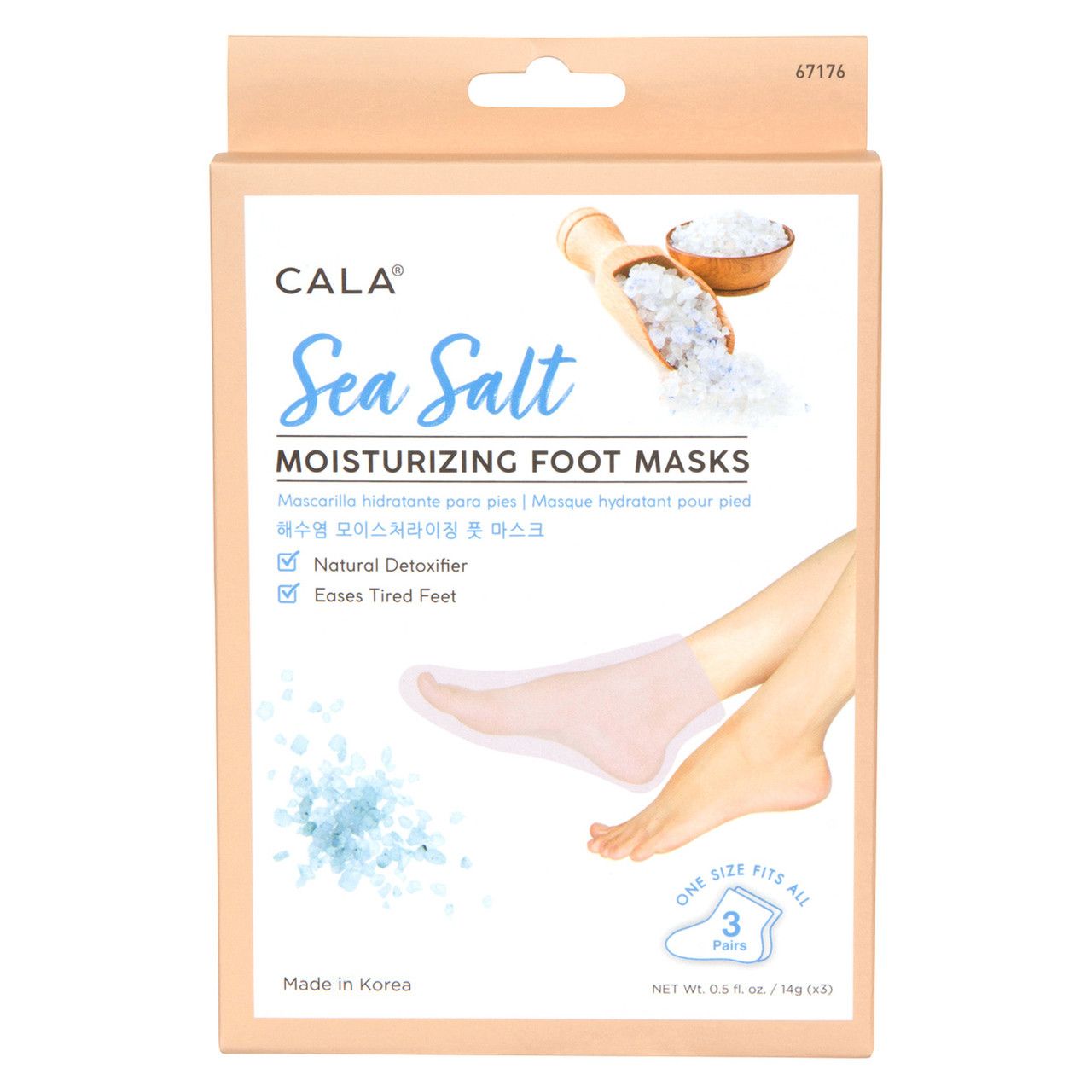 Sea salt moisturizing foot mask 67176  3 PAIR  CALA