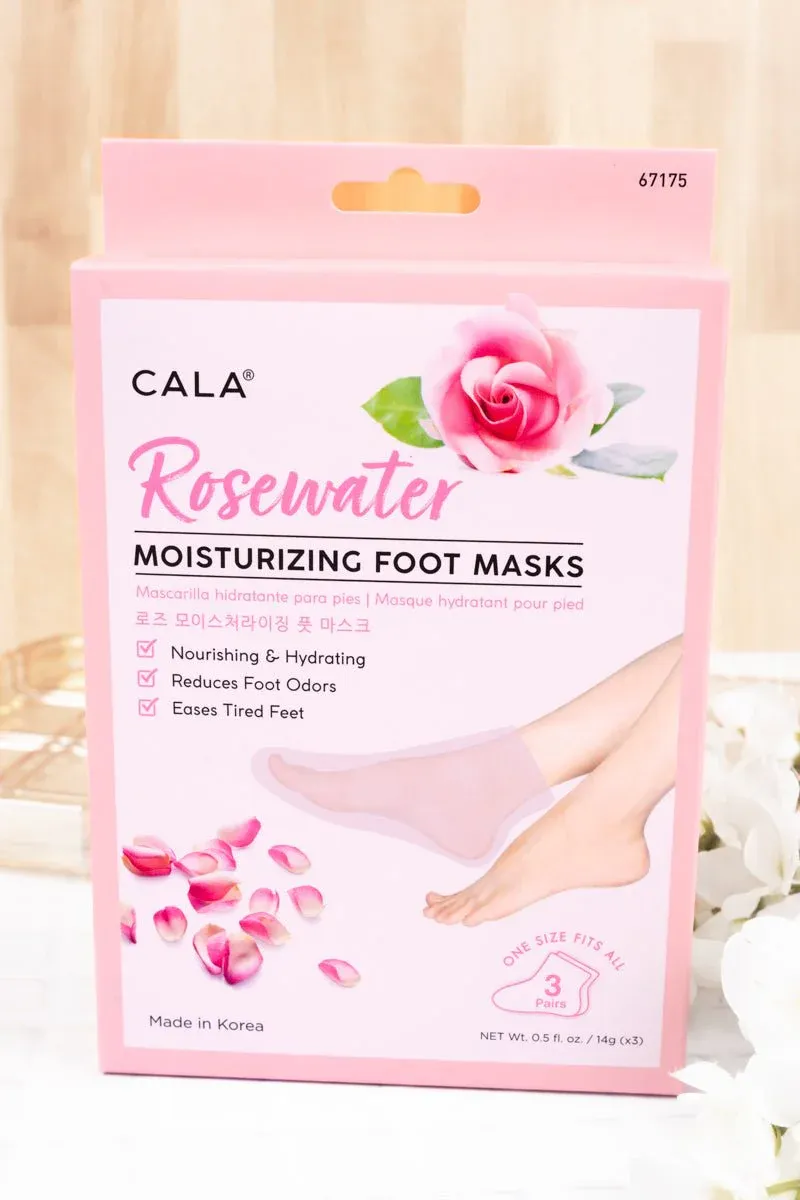 Rosewater moisturizing foot masks 3PAIR 67175  CALA