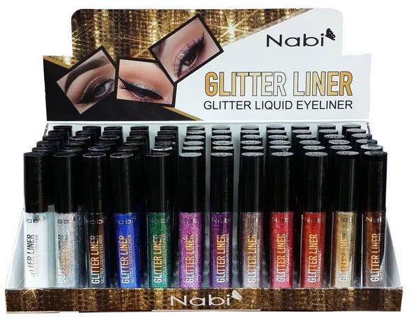 ELG72-12 COLORS GLITTER LIQUID EYELINER SET 72pc