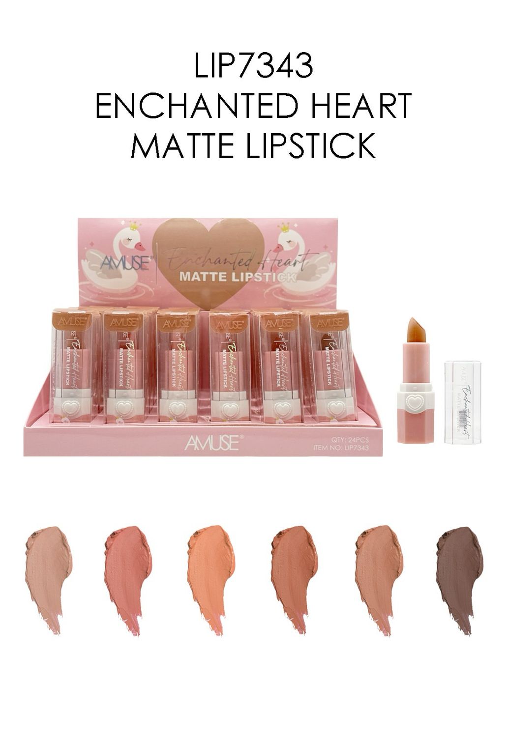 Enchanted heart Matte Lipstick  LIP7343  AMUSE
