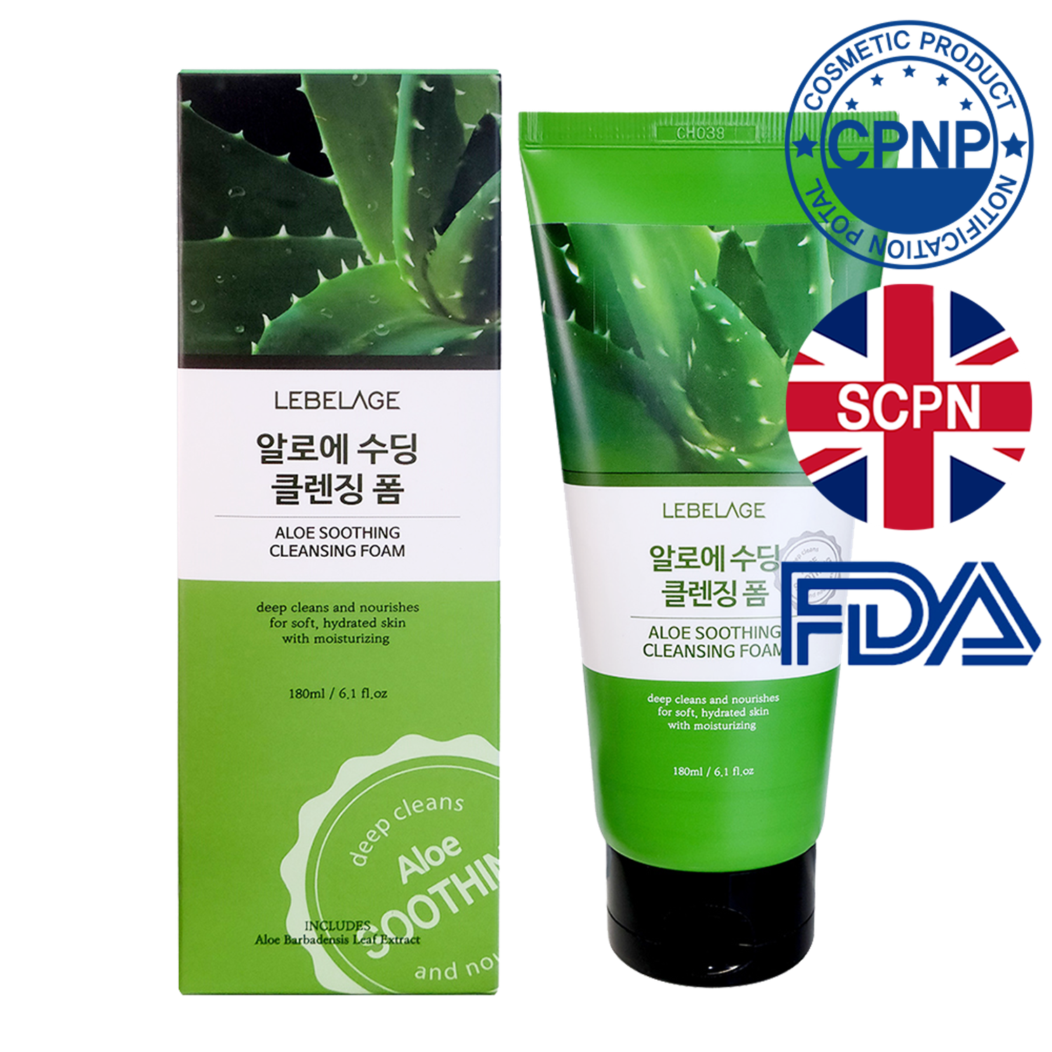 Aloe Soothing  Cleansing Foam-1pc   LEBELAGE