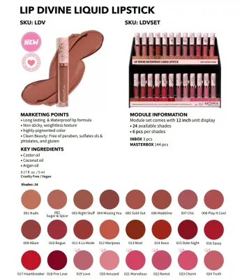LDVSET(24colors 6pcs each including testers) Moira