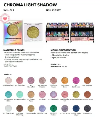 Chroma Light Shadow -CLSSET-(24 colors 6pc each including testers)  Moira