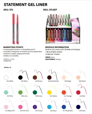 Eye Catching Dip Liner -STLSET-(6pc each 18colors including testers)  Moira